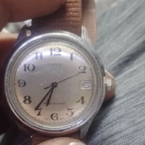 Timex Silver Wind Up Watch